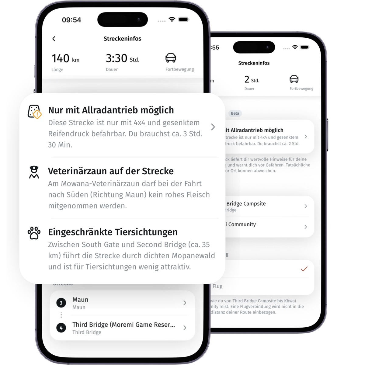 Routencheck in der App